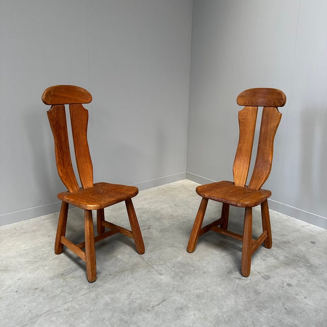 Brown Vintage Dining Chairs by De Puydt, Belgium, 1960s, Set of 2 For Sale - Image 8 of 8