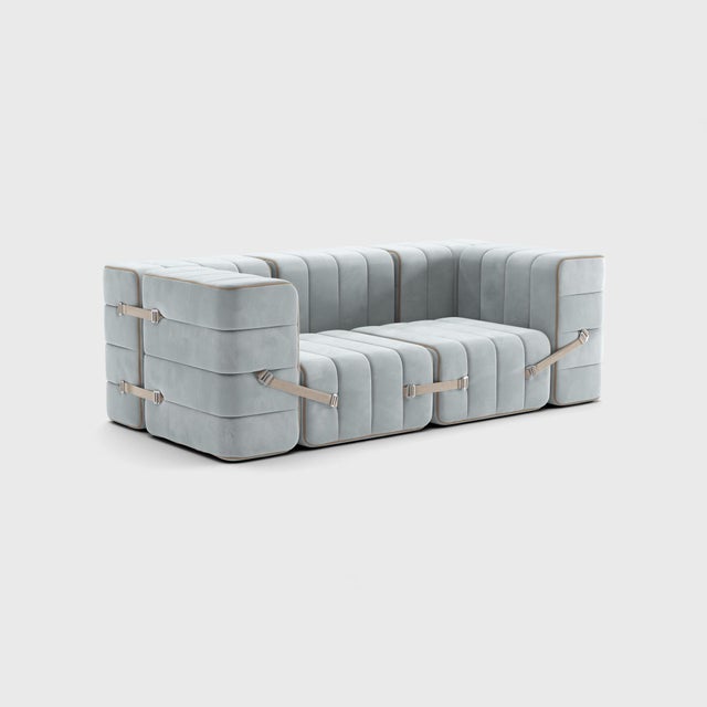 Modular Two-Seater Sofa with Armrests in Barcelona Fabric by Ambivalenz, Set of 7 For Sale - Image 16 of 18