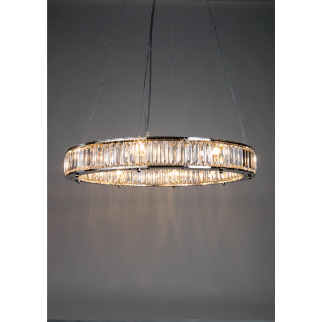 Nickel-Plated Brass and Precision-Cut Austrian Crystal Pendant Light by ZAVADSKI, in New conditions. Designed from 2000...
