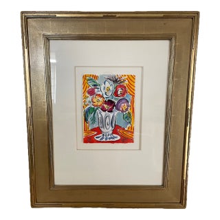 Framed Zoë Ace Watercolor Floral Still Life For Sale