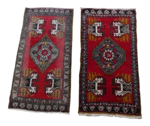 Small Turkish Runner 21'' X 41'' - a Pair