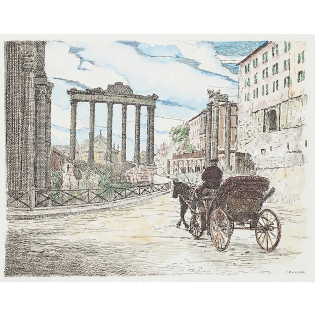 Roman Landscape is an original etching artwork realized by the Italian artist Giuseppe Malandrino. Hand-signed by the...