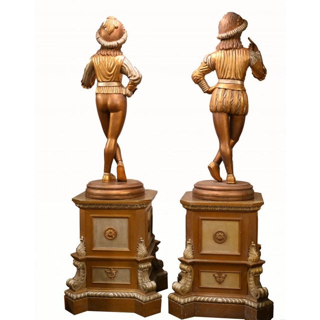 Italian Renaissance Page Boy Statues Medieval Fayre, 1920s, Set of 2 For Sale - Image 3 of 18