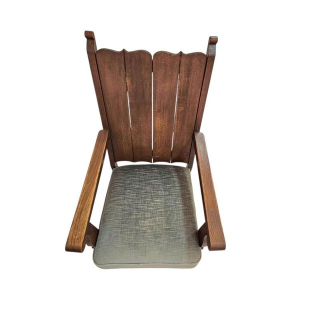 Wood Vintage Armchair in Oak, 1930s For Sale - Image 7 of 18