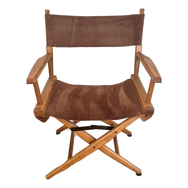 1980s American Suede Directors or Campaign X-Chair For Sale