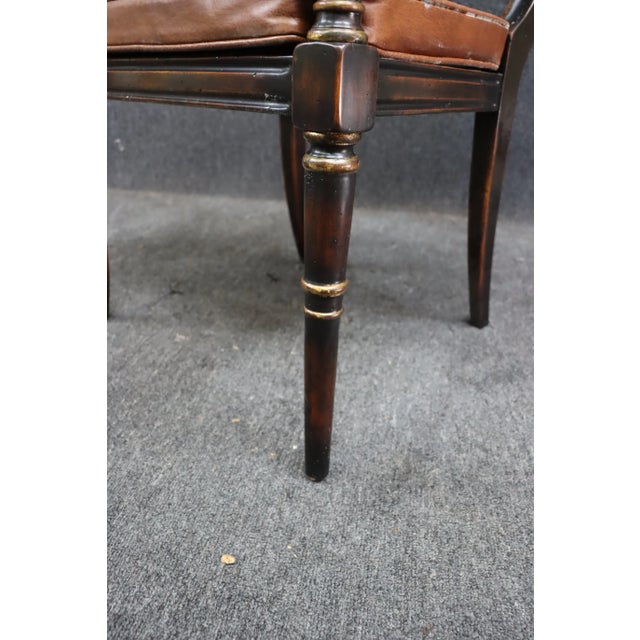 Brown Regency Leather Dragon Head Chair For Sale - Image 8 of 10