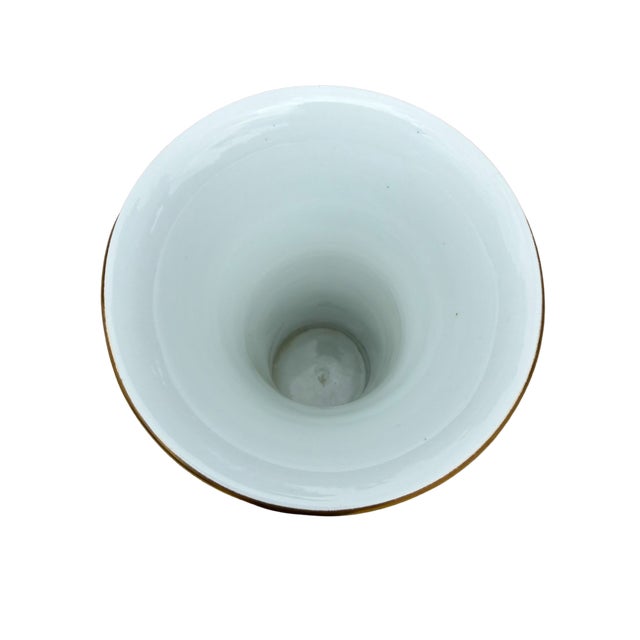 White Antique Meissen Hand Painted Bird & Butterfly Porcelain Trumpet Vase 9.5" For Sale - Image 8 of 16
