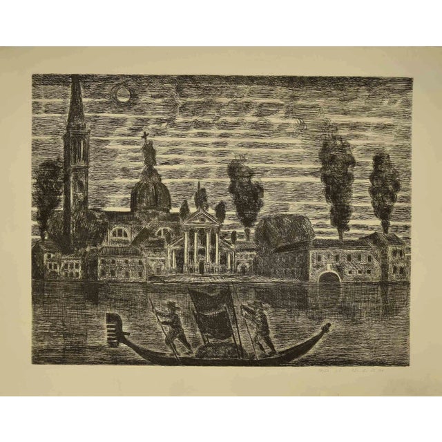 Gianpaolo Berto, Venice, Original Etching, 1974 For Sale