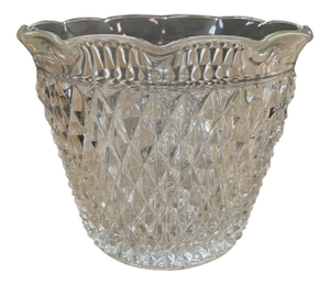 Vintage Diamond Cut Glass Ice Bucket