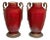 French Gilt Metal Mounted Red Vases, Pair For Sale