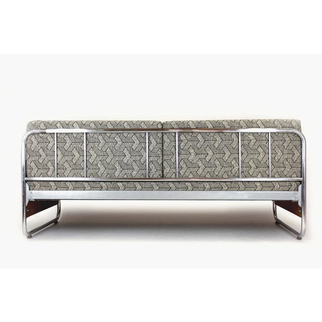 Bauhaus Tubular Steel and Chrome Sofa, Czechoslovakia, 1940s For Sale - Image 15 of 18