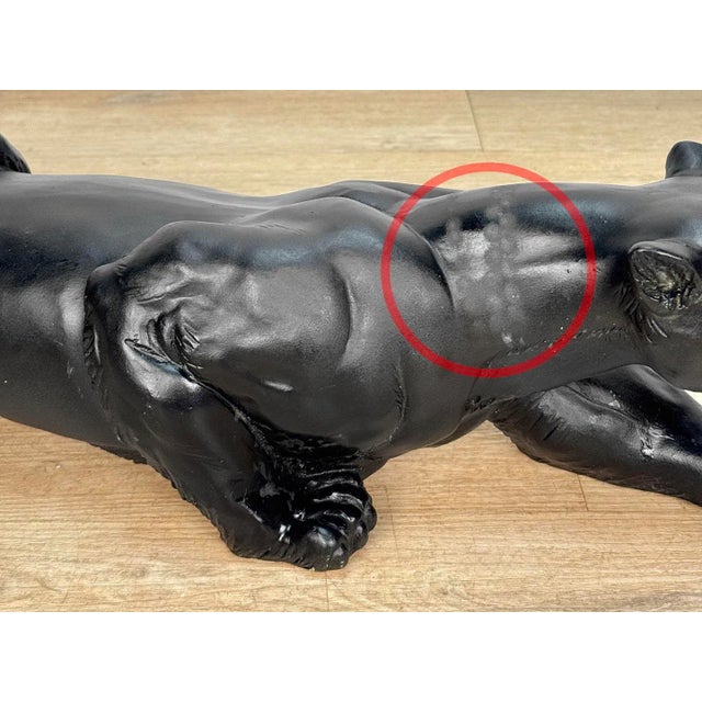 Plastic Mid-Century Modern 30" Black Panther Resin Garden Sculpture For Sale - Image 7 of 9