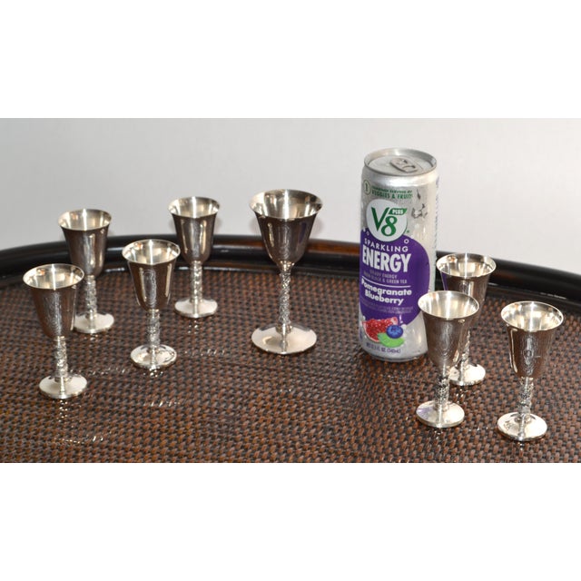 F.B. Rogers Silver Co. 1930s Mid-Century Modern F. B. Rogers Silver Plated Goblets Stemware, Set of 8 For Sale - Image 4 of 18