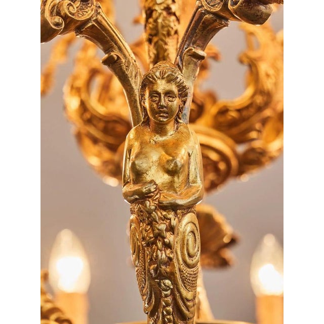 Historic Cast Eighteen Bulbs Chandelier from the Castle For Sale - Image 11 of 13