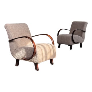 H-410 Armchairs by Jindrich Halabala for Up Závody, 1930s, Set of 2 For Sale