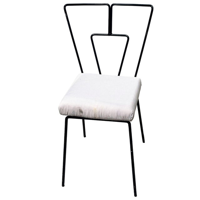 Mid-Century Modern Mid-Century Iron Wire Art Side Dining Geometric Chair by Homecrest, Pair For Sale - Image 3 of 9