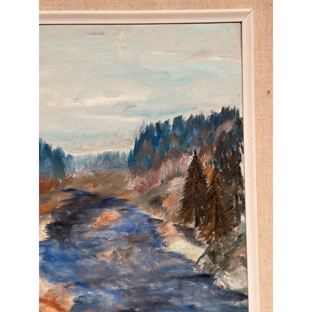 Kaj, Landscape with River and Forest, 1950s, Oil on Canvas, Framed For Sale - Image 16 of 18