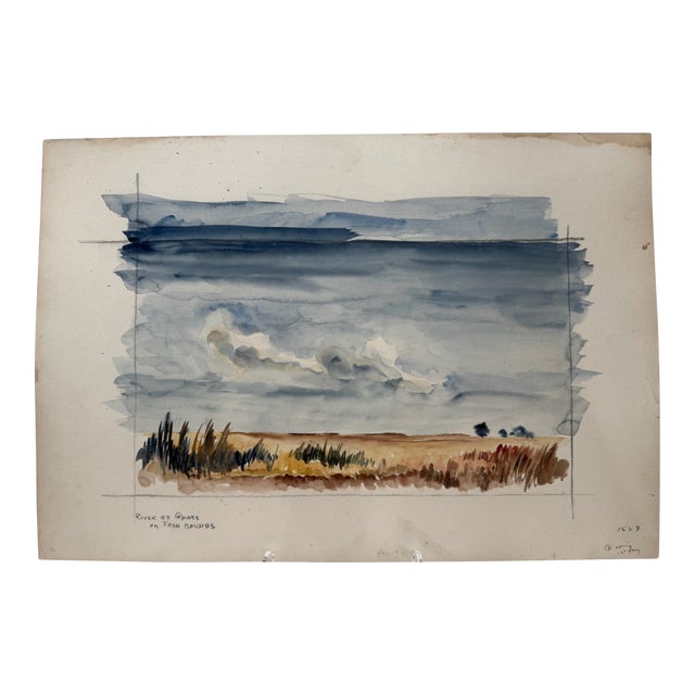 Henry Emil Salloch Original Watercolor on Paper River of Grass, Florida. 1948 For Sale
