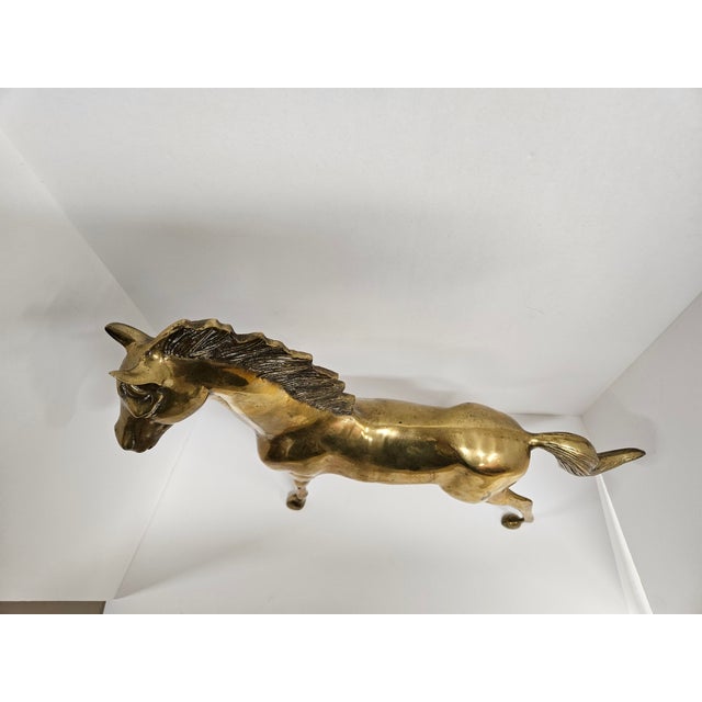 Vintage Large Brass Horse - Equestrian Figurine For Sale - Image 9 of 12