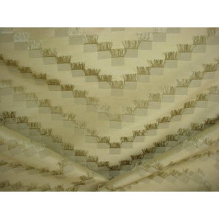 Scalamandre Liza Citron Silk Diamond Ikat Upholstery Fabric - 4 3/4 Yards For Sale