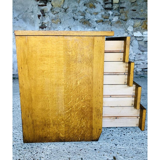 Mid-Century Oak Storage Cabinet on Wheels, 1960s For Sale - Image 13 of 18