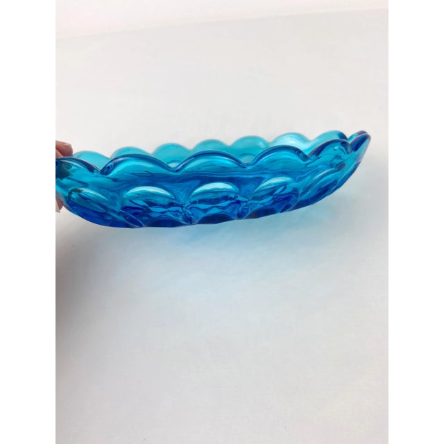 Vintage Turquoise Blue Indiana Glass Oval Divided Dish For Sale In Raleigh - Image 6 of 10