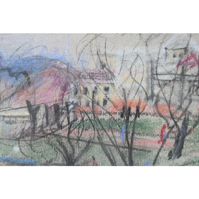 Aleksandra Belcova, Outlook of the City, 1960, Pastel on Paper For Sale - Image 4 of 7