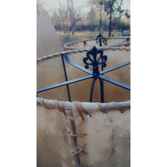 1990s Tuscan Style Scroll Cast Iron Lamps a Pair For Sale - Image 11 of 11