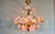 1980s Pink Murano Style Hand Painted Floral Glass Chandelier For Sale - Image 11 of 16