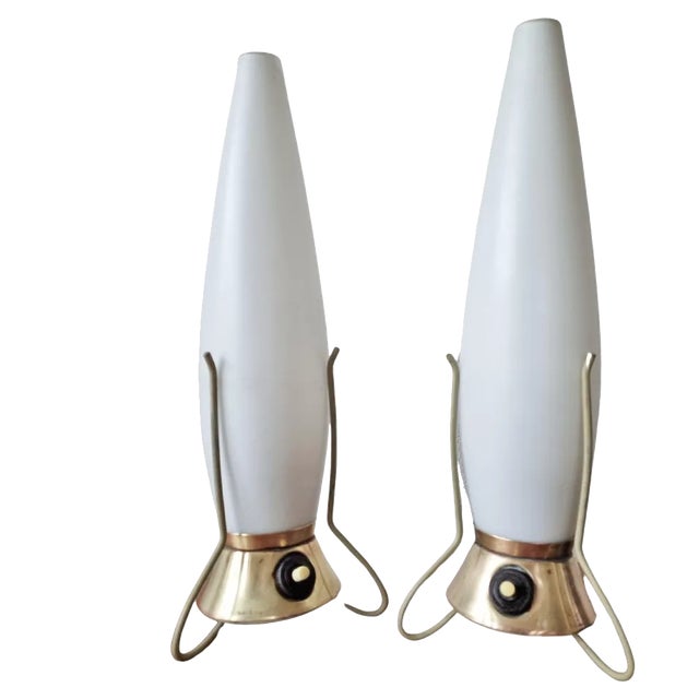 Mid-Century Zukov Rocket Table Lamps, 1960s, Set of 2 For Sale