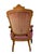 Vintage Renaissance Revival Carved Armchair With Burgundy Floral Upholstery For Sale - Image 4 of 18