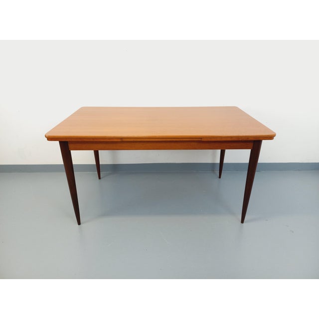 Vintage Dining Table in Teak with Extensions, 1960s For Sale - Image 11 of 11