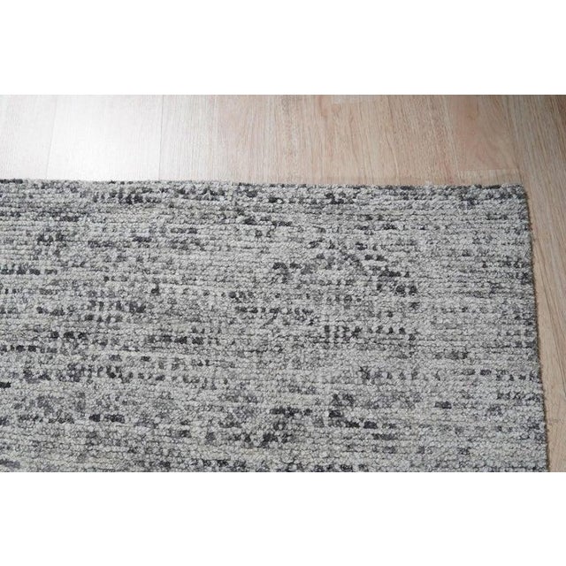 Contemporary 9x12 Gray Hand-Knotted Silk Subtle Textured Field Solid Open Modern Carpet Rug For Sale - Image 3 of 6