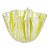 Vintage Murano Venini Bianconi Yellow White Filigrana Ribbons Italian Art Glass Decorative Fazzoletto Vase For Sale