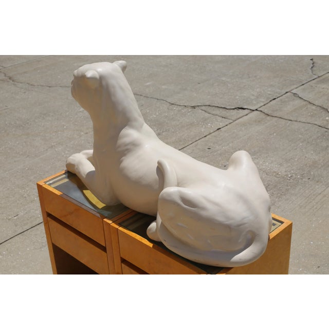 Mid-Century Modern Vintage Monumental Hollywood Regency Panther Sculpture For Sale - Image 9 of 11