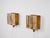 A pair of brutalist brass Maritim wall lamps. Their raw, sculptural form and geometric construction evoke the design of...
