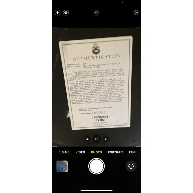 Killer Irish Regency style crystal and gilt oval mirror with black trim for your Maximista home! Amazing quality from...