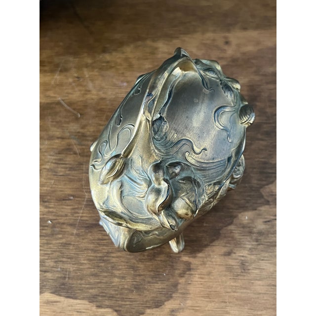 Antique Art Nouveau Brass Jewelry Casket For Sale - Image 17 of 18