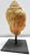 Details speak volumes on this terracotta sculpture of a head that is perched on an iron stand. The natural terracotta...