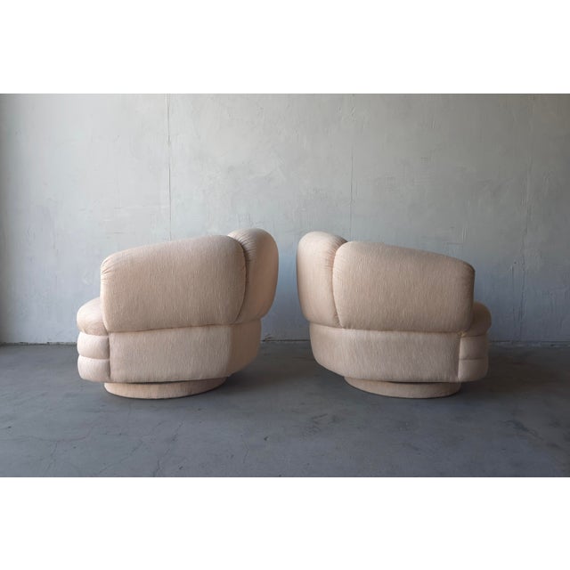 Textile Pair of Post Modern Swivel Chairs by Vladimir Kagan for Directional For Sale - Image 7 of 11