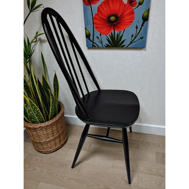 Black Mid-Century Quaker Dining Chairs by Lucian Ercolani for Ercol, 1960, Set of 2 For Sale - Image 8 of 17