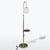 1930s Functionalist chrome floor lamp with an opaline glass globe and integrated round side tray. Clean modernist lines,...