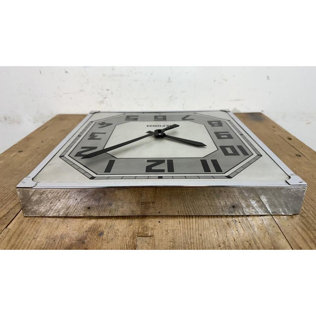 Vintage Swiss Square Wall Clock from Reform, 1950s For Sale - Image 11 of 18