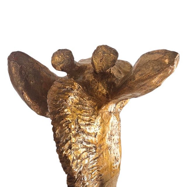 Gold Hollywood Regency Gilt Chalkware Giraffe Sculpture 25.5" For Sale - Image 8 of 16