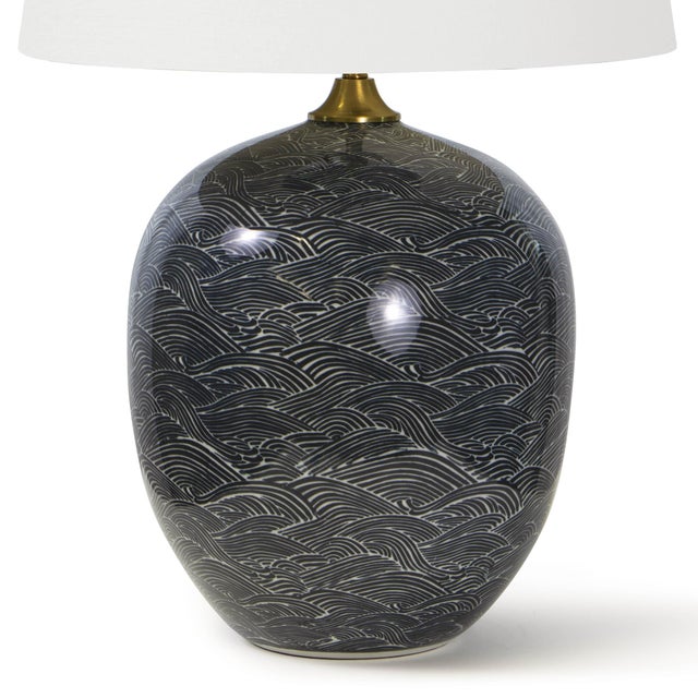 Traditional Regina Andrew Harbor Ceramic Table Lamp in Black For Sale - Image 3 of 6