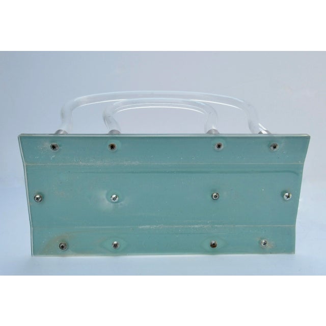 Vintage C.1960's Mid-Century Dorothy Thorpe Tubular Lucite & Chrome Magazine Rack For Sale - Image 12 of 12