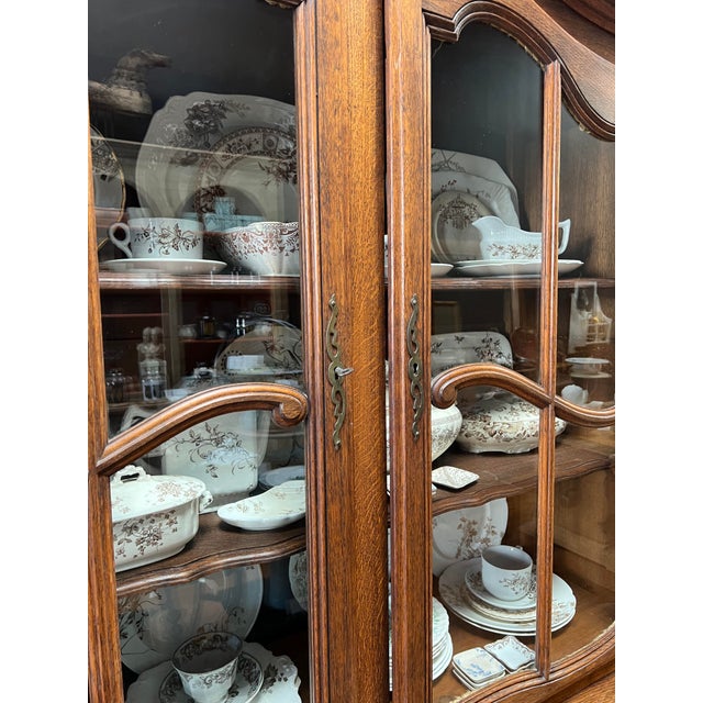 French Country Oak China Hutch Circa 1920s1930s Chairish