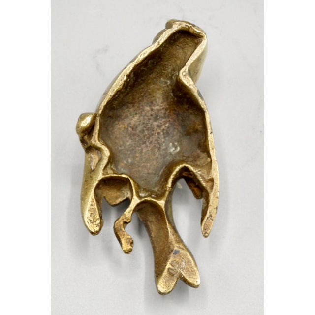 Metal Gilt Bronze Sparrow Bird Sculpture Paperweight Attributed to Comoléra For Sale - Image 7 of 8