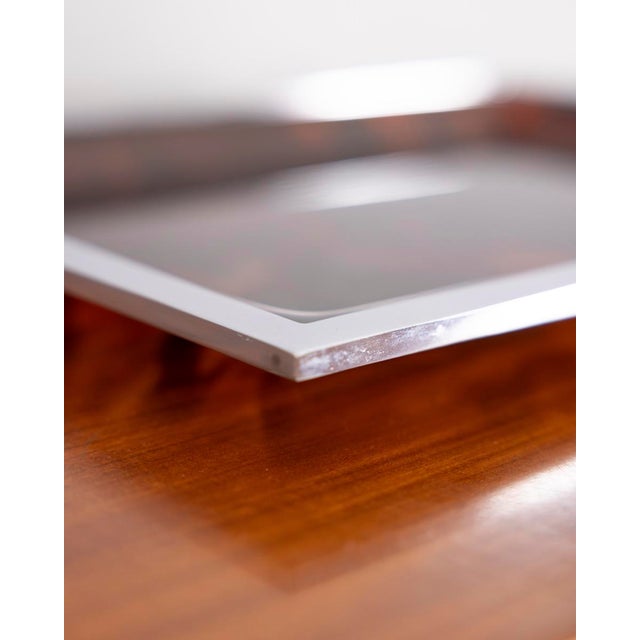 Vintage Italian Brass and Acrylic Glass Tray, 1970s For Sale - Image 4 of 7