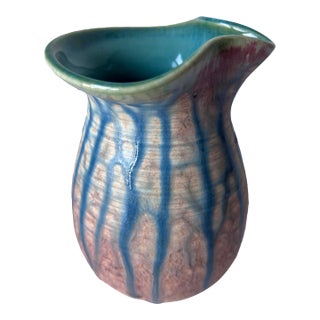 Vintage Studio Art Pottery Glazed Pitcher-Signed For Sale
